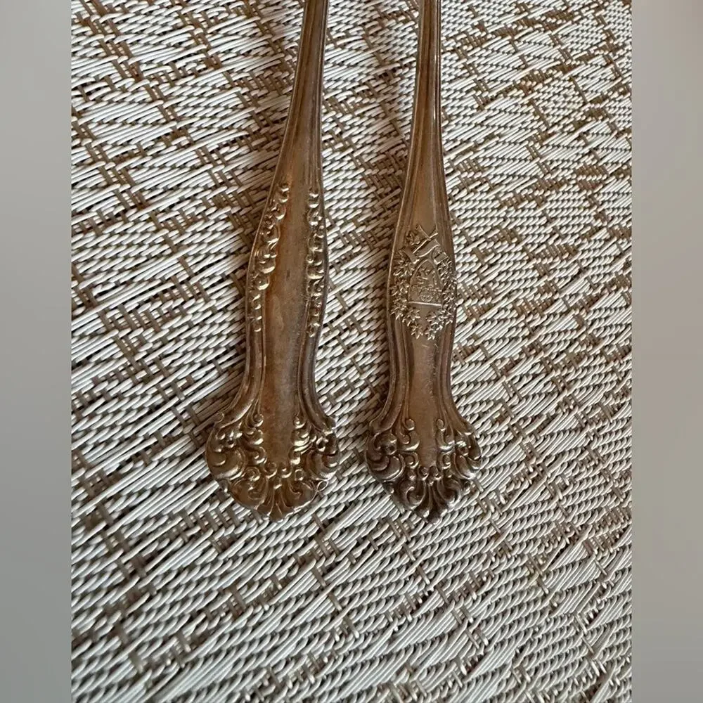 Antique  Silver cocktail oyster Fork Set Roger Bros